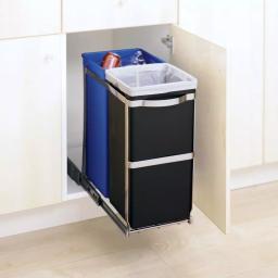 simplehuman 35-Liter Commercial-Grade Under-Counter Pull-Out Dual Recycling Trash Can, Stainless Steel thumbnail 5