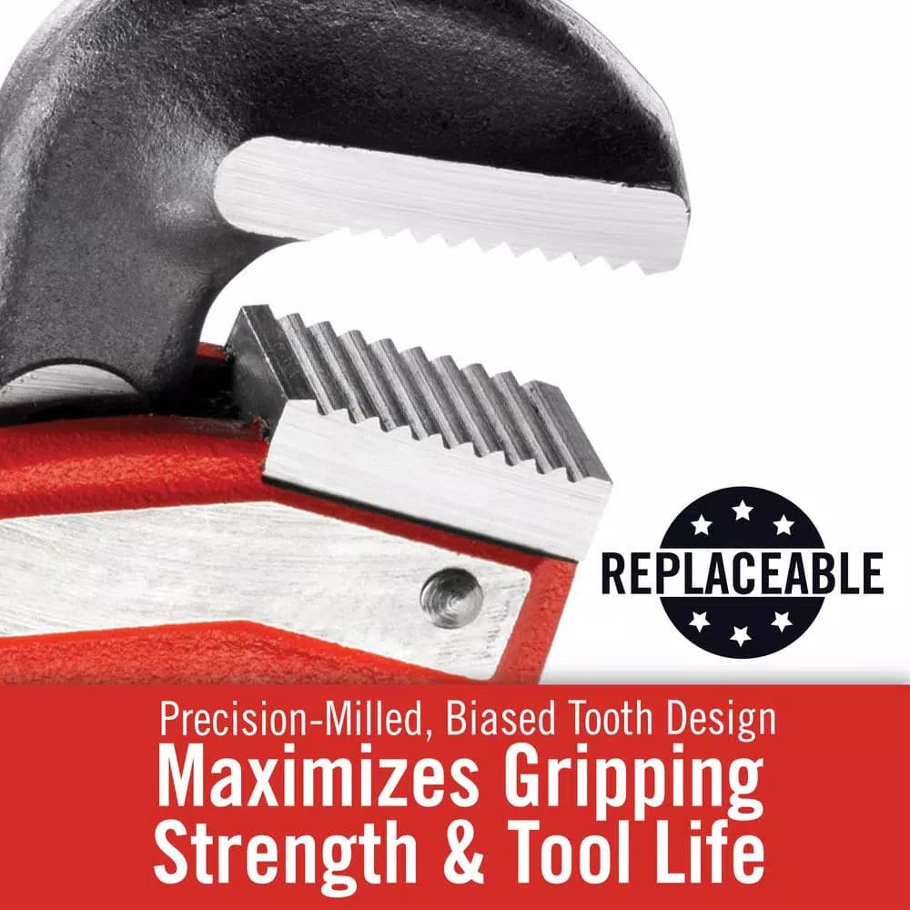RIDGID 14 in. Heavy-Duty Straight Pipe Wrench, Ductile-Iron with I-Beam Handle