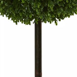 Nearly Natural 42 in. UV Resistant Artificial Boxwood Double Ball Topiary Tree with Black Pot thumbnail 3