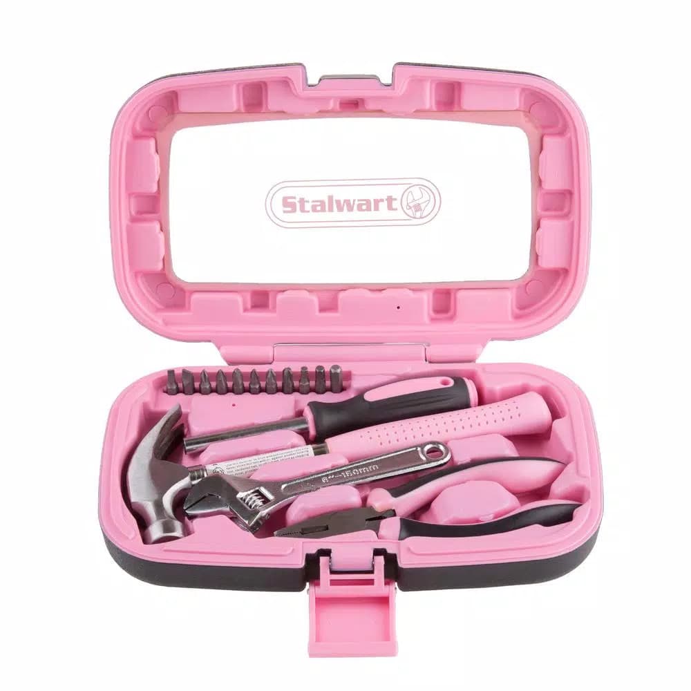 Stalwart 15-Piece Home Tool Kit with Sturdy Carrying Case