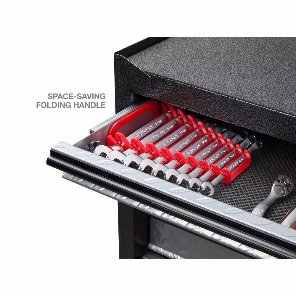 TEKTON 5 in. 9-Tool Store-and-Go Wrench Rack Keeper, Red