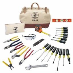 Klein Tools 80028 28-Piece Electrician's Hand Tool Kit with 16-Inch Canvas Tool Bag thumbnail 1