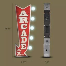 Crystal Art Gallery Arcade Games Metal Arrow Vintage Marquee LED Sign thumbnail 4