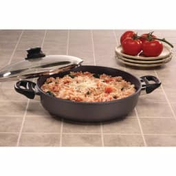 Swiss Diamond Classic Series 3.7 qt. Nonstick Cast Aluminum Saute Pan with Glass Lid, Gray thumbnail 2