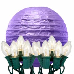 LUMABASE 10 in. 10-Light Purple Paper Lantern String Lights, 30 ft. Cord thumbnail 1