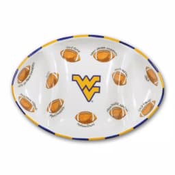 Magnolia Lane West Virginia Ceramic Football Tailgating Serving Platter, 3-Section Divided Dish thumbnail 1