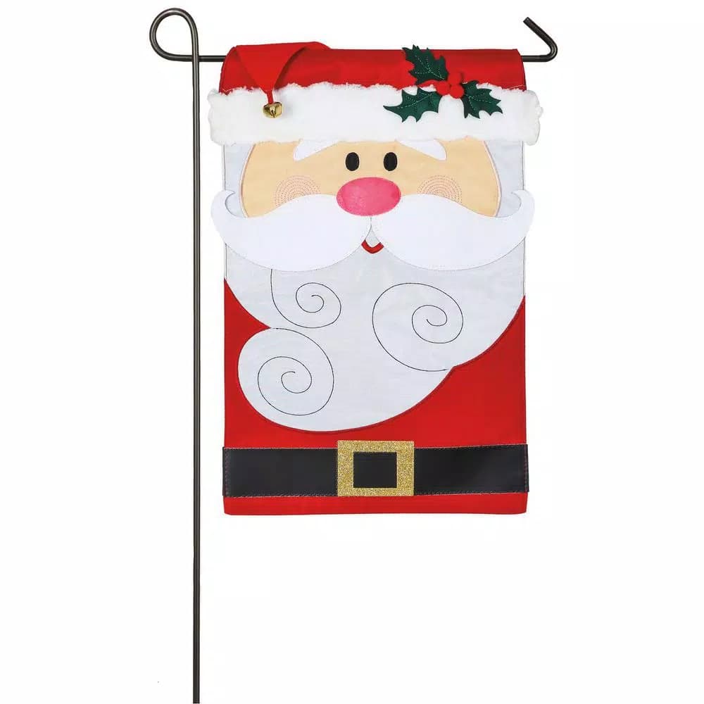 Evergreen Santa Claus Garden Applique Flag, 18 x 12.5 in. Christmas Holiday Decor