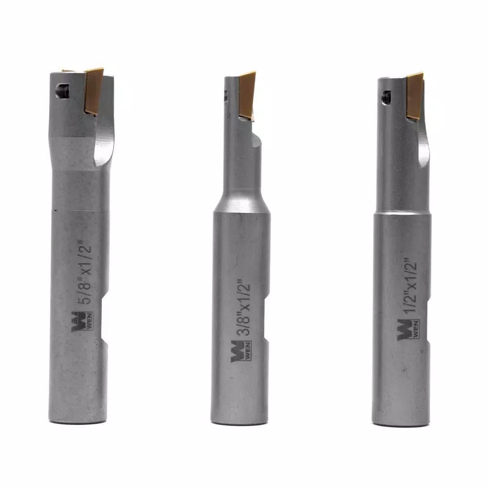 WEN 3-Piece 90-Degree Square Shoulder Indexable Carbide End Mill Set with Aluminum Case