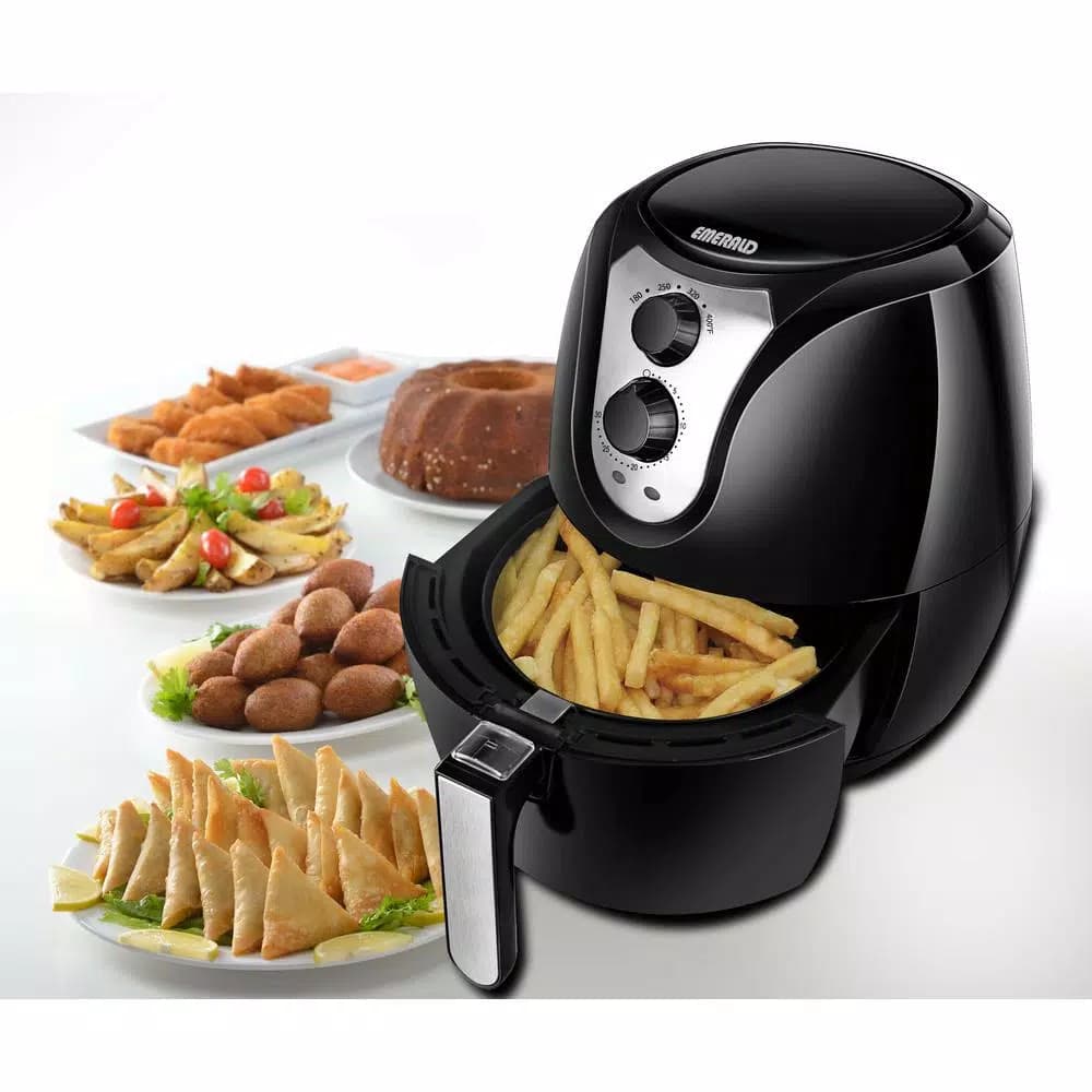 Emerald 3.4 Qt. Manual Air Fryer with Rapid Air Technology, 1400W, Black