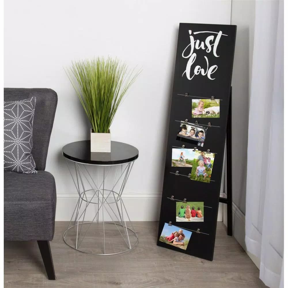 Kate and Laurel Erikson 48 in. Black Collage Picture Frame with Easel and Binder Clips
