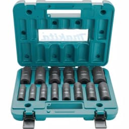 Makita 1/2 in. 6-Point Fractional Deep Impact Socket Set, 14-Piece thumbnail 2