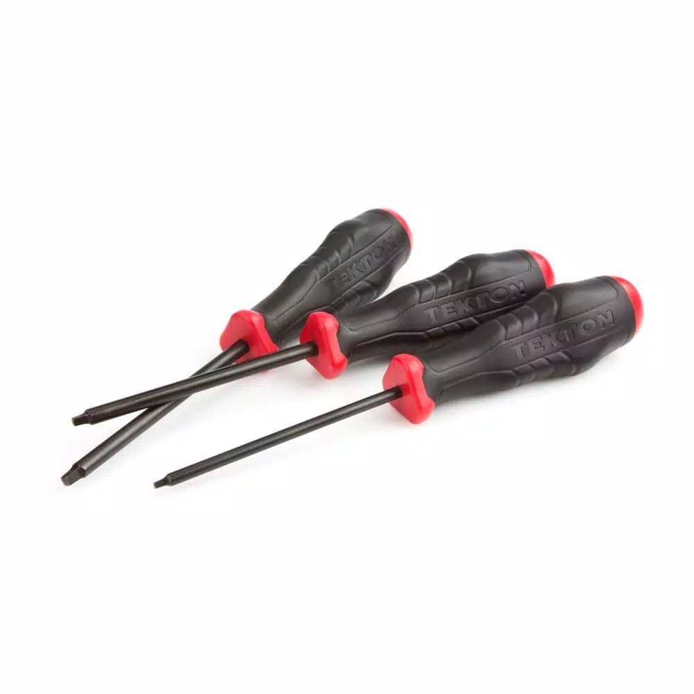 TEKTON 3-Piece Square Recess Screwdriver Set, Chrome Molybdenum Steel Blades
