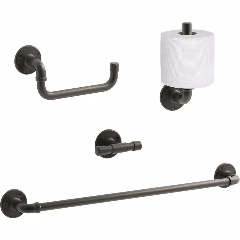 KOHLER Worth 24 in. Single Towel Bar in Oil-Rubbed Bronze