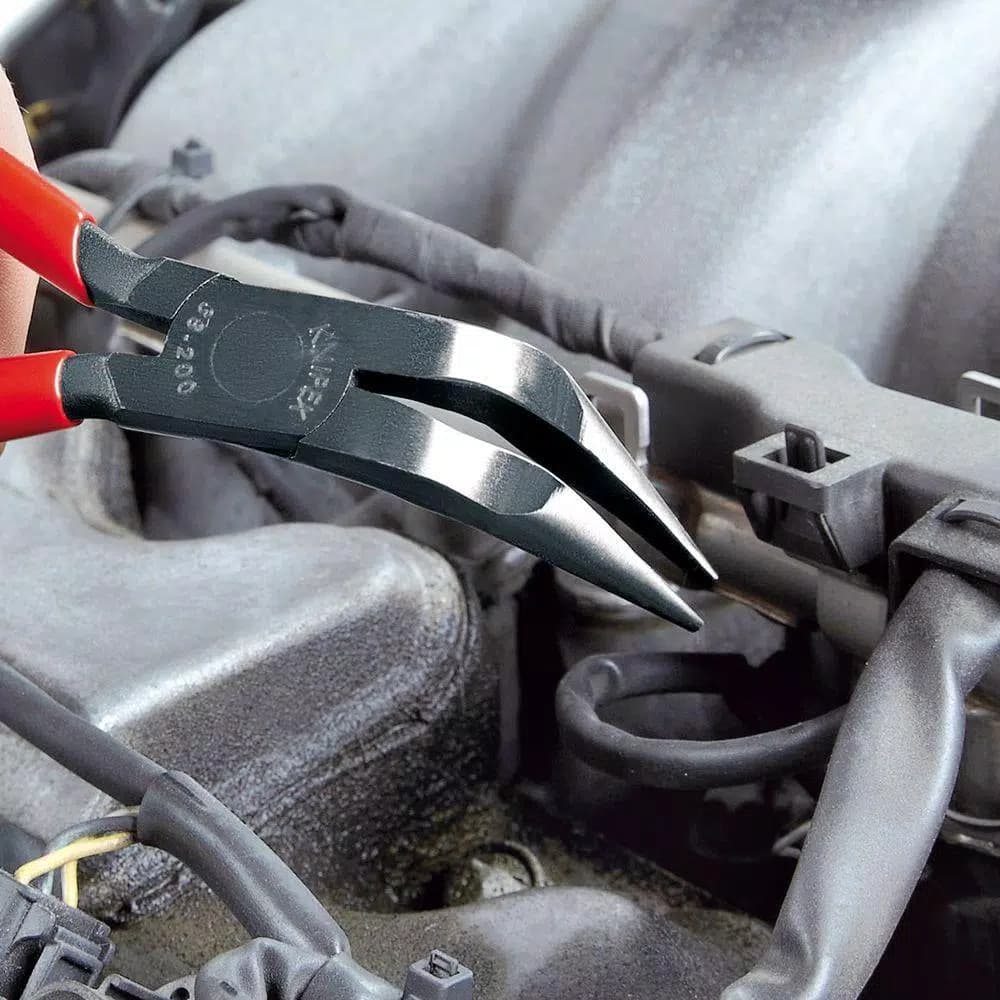 KNIPEX 8 in. Angled Long Nose Pliers with 70° Bent Nose