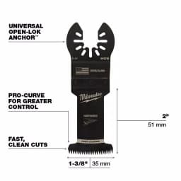 Milwaukee 1-3/8 in. High Carbon Steel Japanese Tooth Oscillating Multi-Tool Blade 3-Pack thumbnail 3