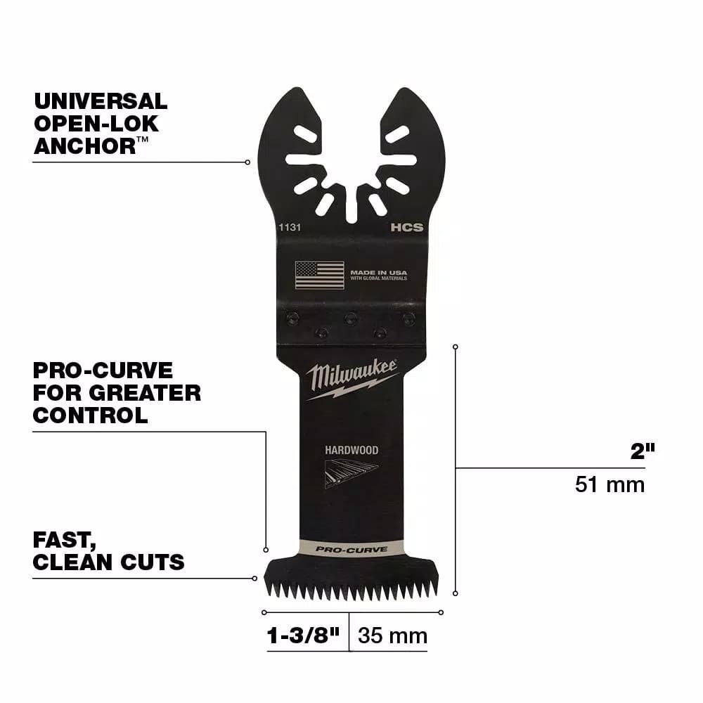 Milwaukee 1-3/8 in. High Carbon Steel Japanese Tooth Oscillating Multi-Tool Blade 3-Pack