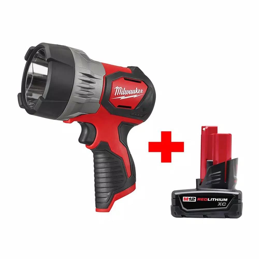 Milwaukee M12 TRUEVIEW LED Cordless Spot Light with Free M12 3.0 Ah Battery Pack