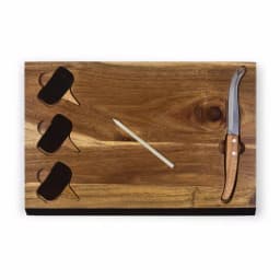 TOSCANA Delio Acacia Wood Cheese Board Set with Cheese Knife and Chalkboard Markers thumbnail 1
