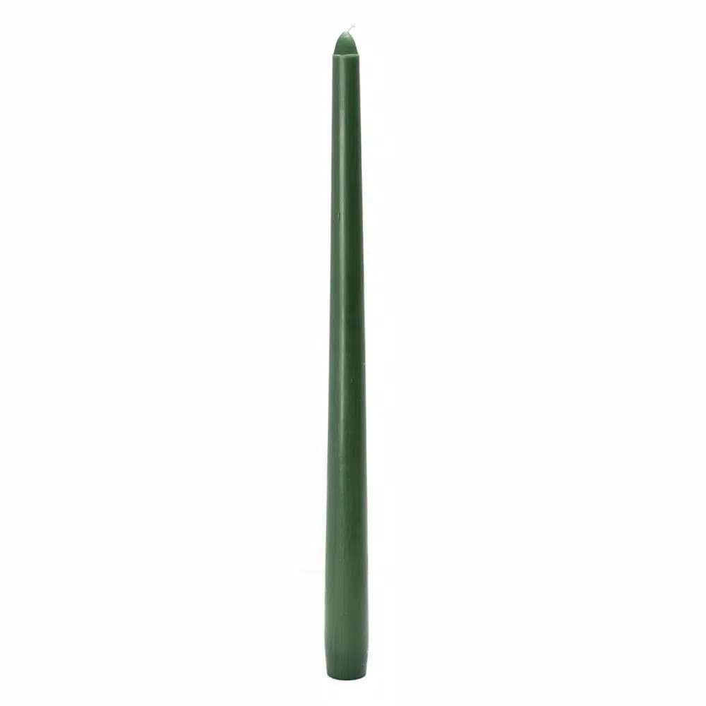 Zest Candle 12 in. Hunter Green Taper Candles, 12-Pack