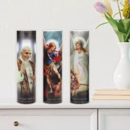 Stonebriar Collection 8 in. St. Michael LED Flameless Prayer Candle - English & Spanish thumbnail 5