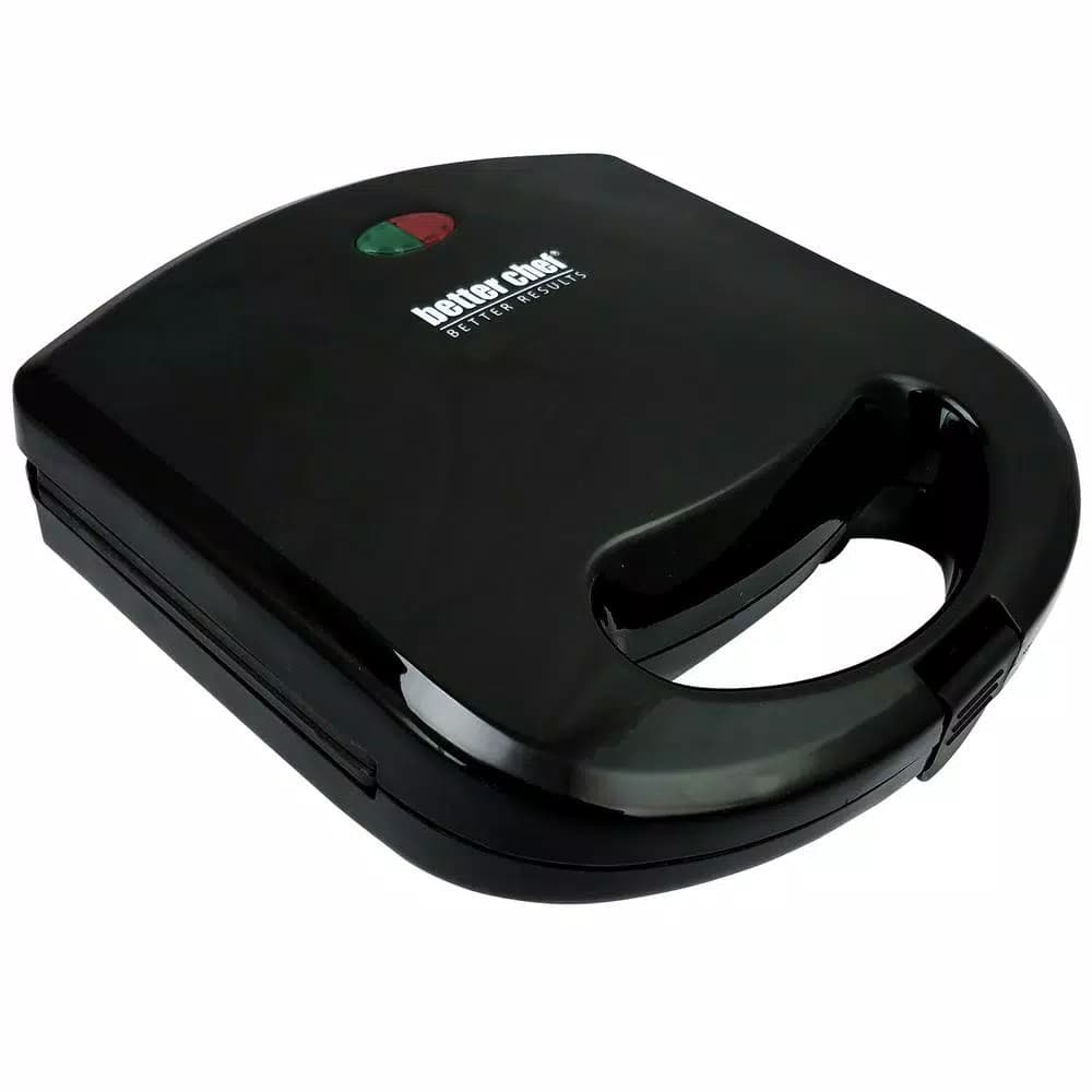 Better Chef Black Belgian Waffle Maker, 750W Non-Stick Waffle Iron