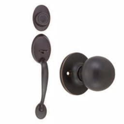 Design House Coventry Oil-Rubbed Bronze Entry Handleset with Ball Knob Interior and Single Cylinder Deadbolt thumbnail 1