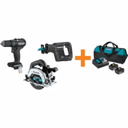 Makita 18V LXT Sub-Compact Brushless Cordless Combo Kit: Hammer Drill, Circular Saw, Reciprocating Saw & Battery Pack thumbnail 1