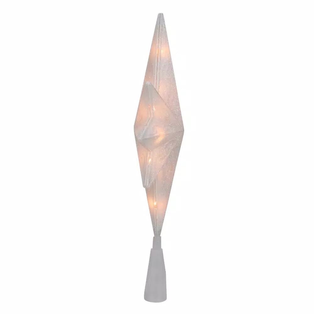 Northlight Frosted Bethlehem Star Christmas Tree Topper with Gold Scrolling Design and Clear Mini Lights