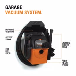 RIDGID 5 Gal. 5.0 Peak HP Stor-N-Go Portable Wet/Dry Shop Vacuum with Wall Mount and LED Car Nozzle thumbnail 3