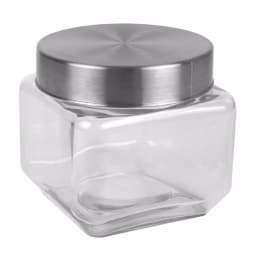 Unbranded 4-Piece Glass Canister Set with Brushed Stainless Steel Lids thumbnail 7