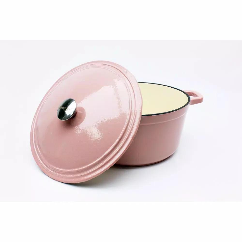 BergHOFF Neo 7 qt. Round Cast Iron Casserole Dish with Lid, Pink