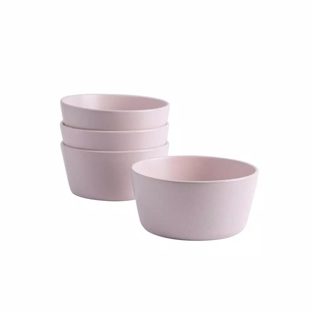 STONE LAIN 32-Piece Pink Stoneware Dinnerware Set, Service for 8
