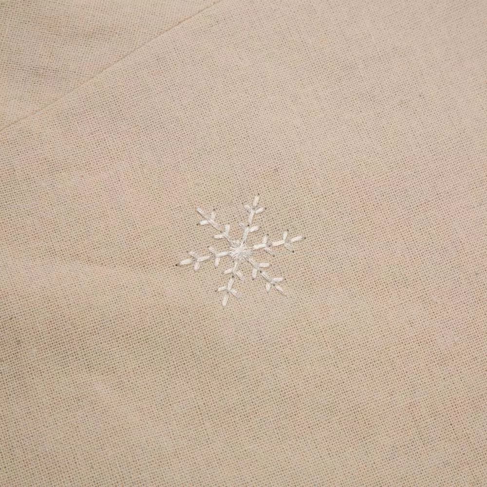 Glitzhome 48 in. Dachshund Embroidered Fabric Christmas Tree Skirt with Red Plaid Edge