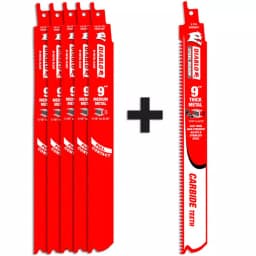 DIABLO 9 in. 14/18 TPI Medium Metal Reciprocating Saw Blades (5-Pack) with Bonus Carbide Metal Blade thumbnail 1