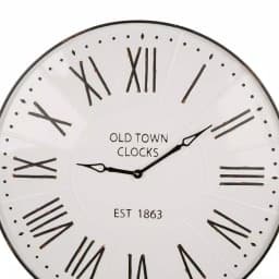 Glitzhome 31.5 in. Oversized Farmhouse Metal Enamel Wall Clock - Antique White thumbnail 2