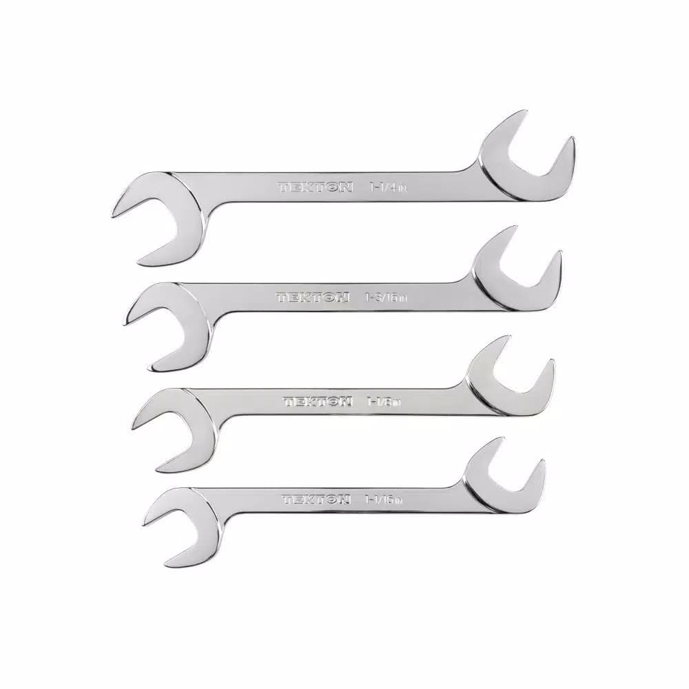 TEKTON 4-Piece Angle Head Open End Wrench Set, 1-1/16 in. to 1-1/4 in.