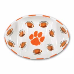 Magnolia Lane Clemson Ceramic Football Tailgating Platter - Officially Licensed NCAA Serving Tray thumbnail 1