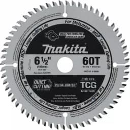 Makita 6-1/2 in. 60T TCG Carbide Tipped Circular Saw Blade for MDF and Laminate thumbnail 1