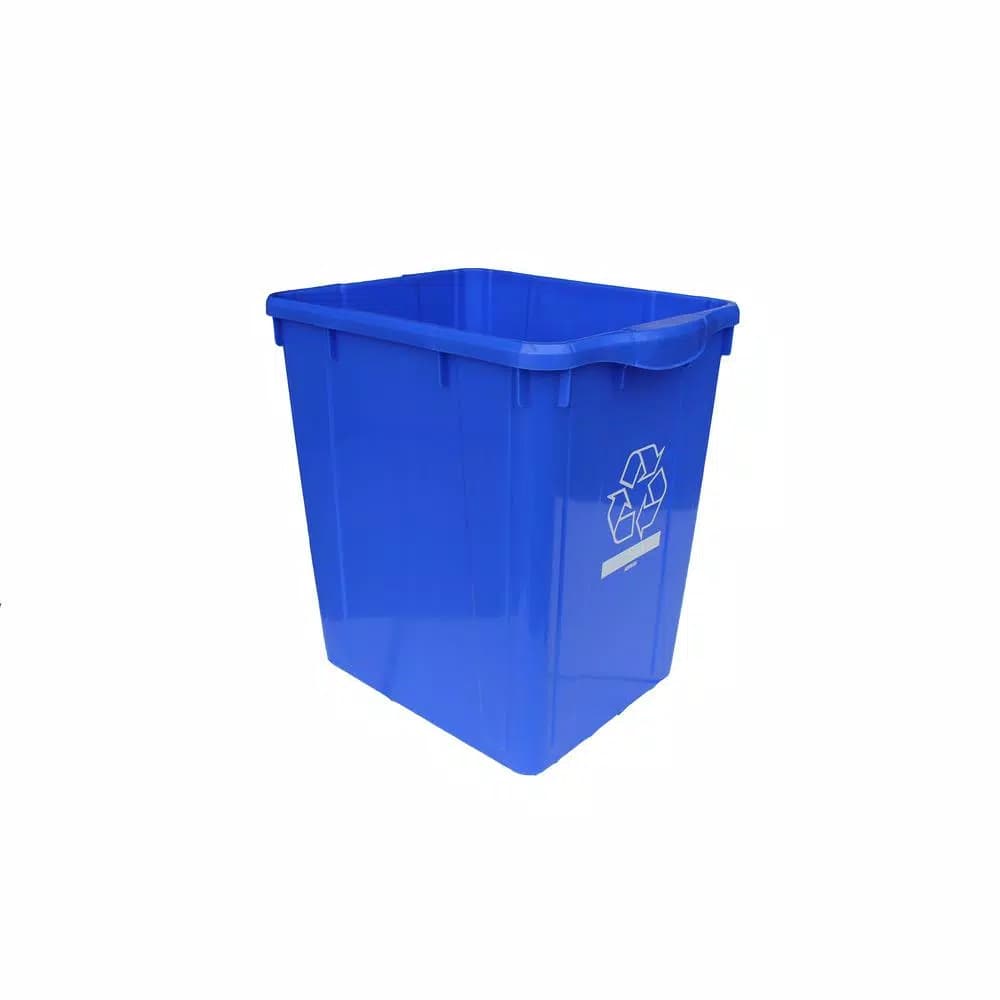 Enviro World 22 Gal. Blue Recycling Bin with Built-in Handles