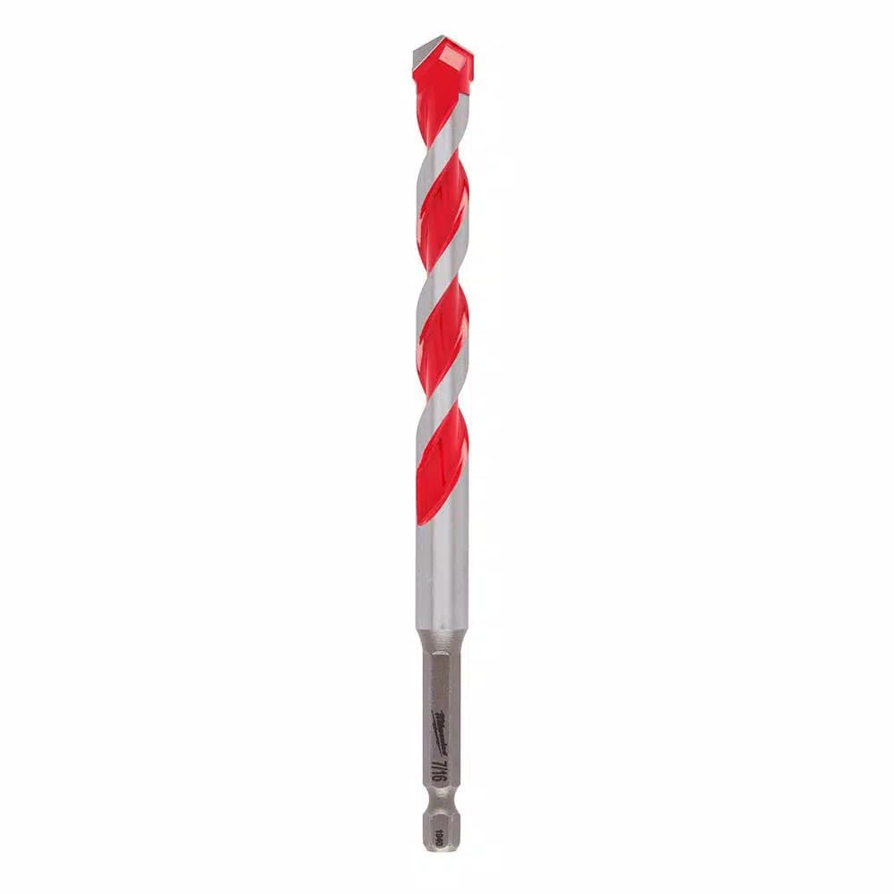 Milwaukee SHOCKWAVE 7/16 in. Carbide Hammer Drill Bit, 6 in. Length, 1/4 in. Hex Shank