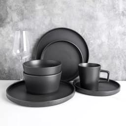Stone Lain 16-Piece Modern Black Matte Stoneware Dinnerware Set for 4 thumbnail 5