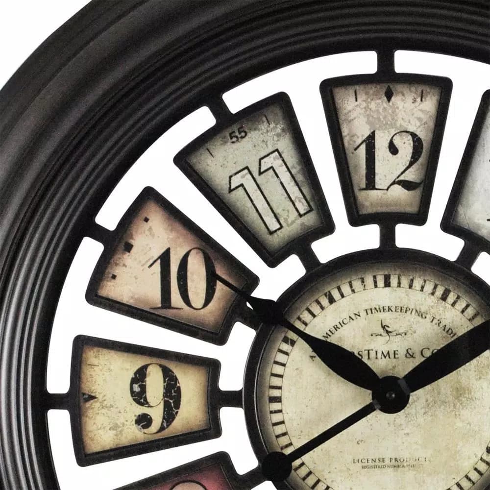 FirsTime 29 in. Industrial Chic Oil Rubbed Bronze Wall Clock