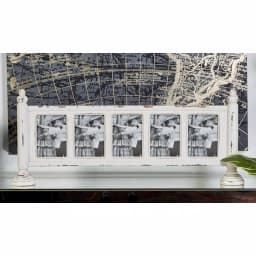 LITTON LANE 5-Opening Farmhouse Standing Picture Frame, Chipped White Wood Finish, 5 x 7 in. thumbnail 1