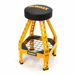 DEWALT Heavy-Duty Swivel Shop Stool with Storage Shelf, 300 lb Capacity, Steel Frame thumbnail 1