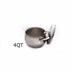 ExcelSteel Made in Italy 4 Qt Stainless Steel Stockpot Set with Sandwich Base, Induction Ready thumbnail 2