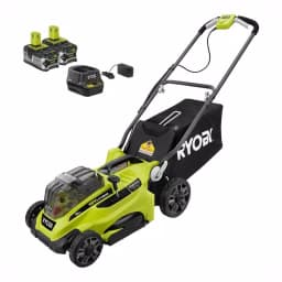 RYOBI ONE+ 18V Cordless 16 in. Walk Behind Push Lawn Mower with (2) 4.0 Ah Batteries and Charger Included thumbnail 1