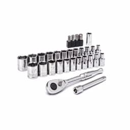 Husky 30-Piece 1/4 in. Drive SAE/Metric Socket Wrench Set thumbnail 1