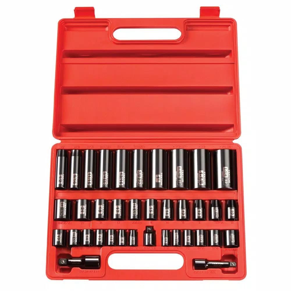 TEKTON 38-Piece 3/8 in. and 1/2 in. Drive Impact Socket Set, SAE and Metric