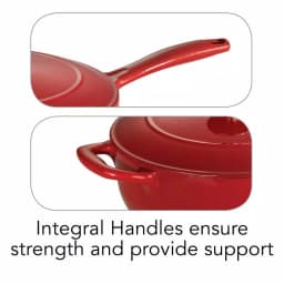 Tramontina Gourmet 3 Qt. Enameled Cast Iron Saucier with Lid, Gradated Red thumbnail 5