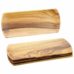 Acaciaware 4-Piece Handcrafted Acacia Wood Oval Appetizer Serving Tray Set thumbnail 1